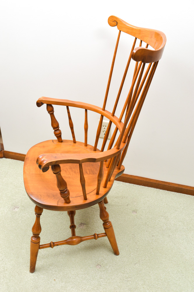 Six Vintage Nichols & Stone Co. "Old Pine" Windsor Chairs