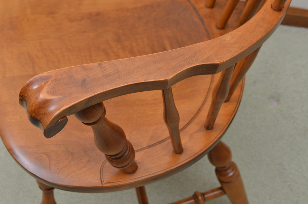 Six Vintage Nichols & Stone Co. "Old Pine" Windsor Chairs