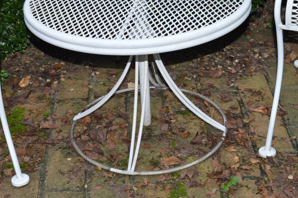 Vintage Wrought Iron Patio Chairs with Table