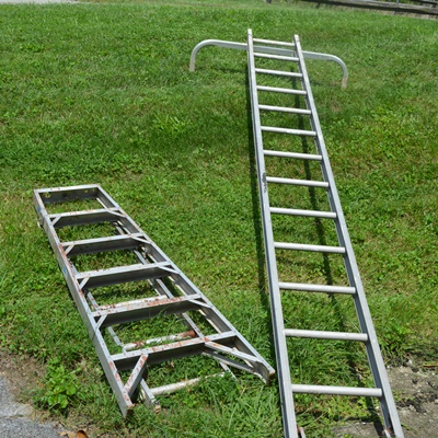 6' Werner Type II Ladder and 13' Ladder With Stabilizer