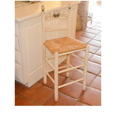 Rush Seat Counter Stool