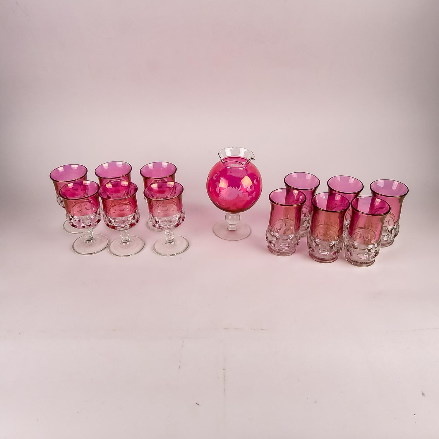"King's Crown-Ruby Flashed" Glassware by Tiffin Franciscan
