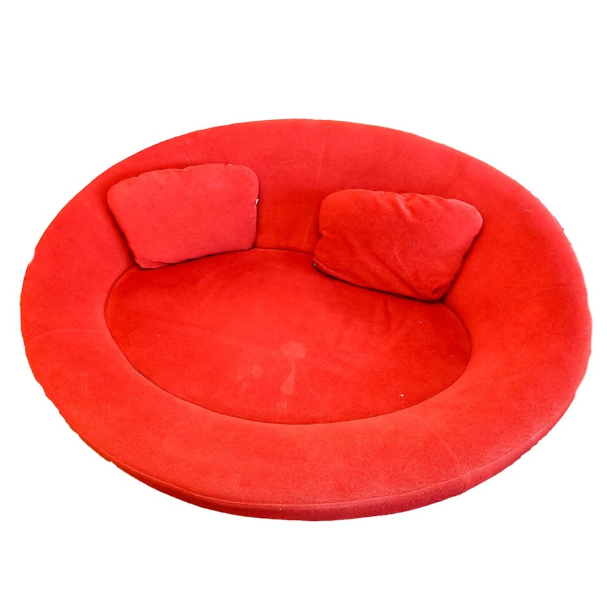 Red Contemporary Oval Sofa
