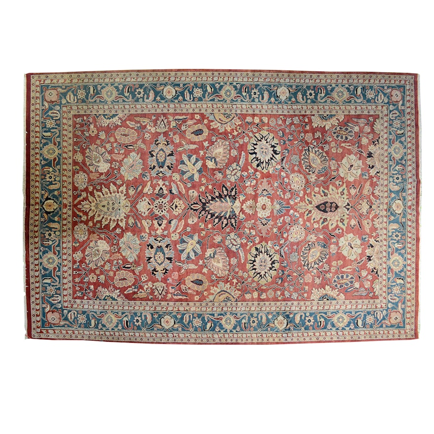 Large Hand Knotted Mahal Area Rug