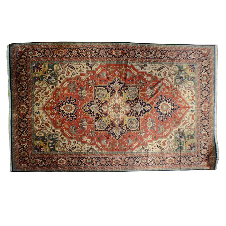 Large Hand Knotted Heriz Area Rug