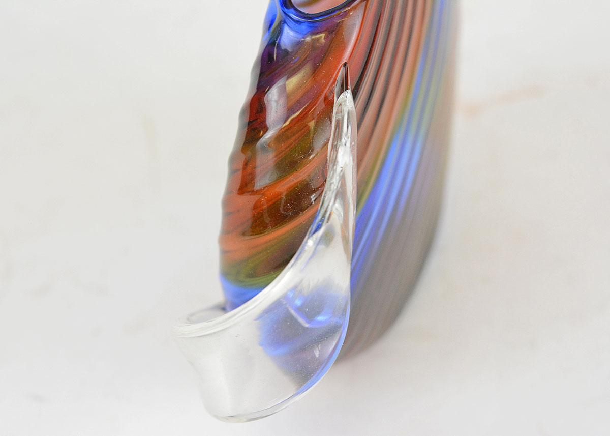 Mark Weiner Signed Rainbow Art Glass Pitcher