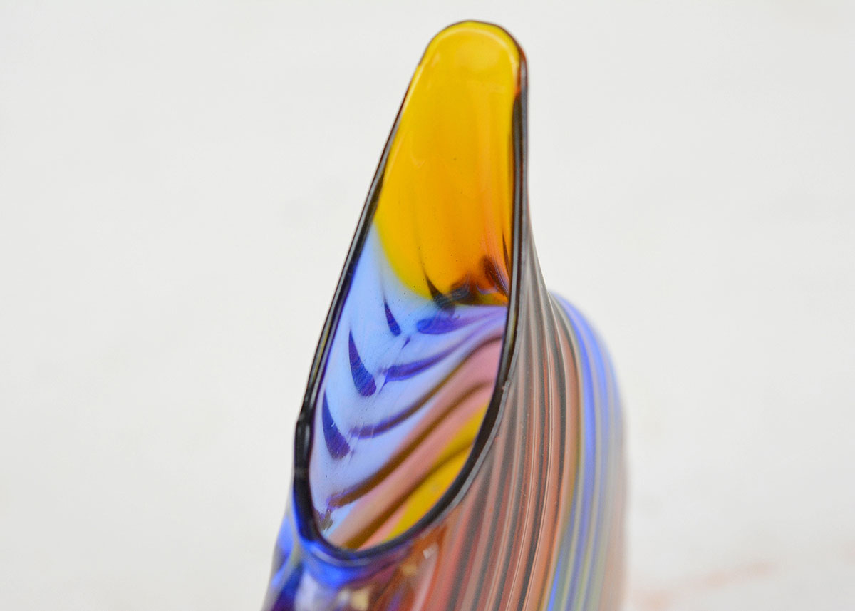 Mark Weiner Signed Rainbow Art Glass Pitcher
