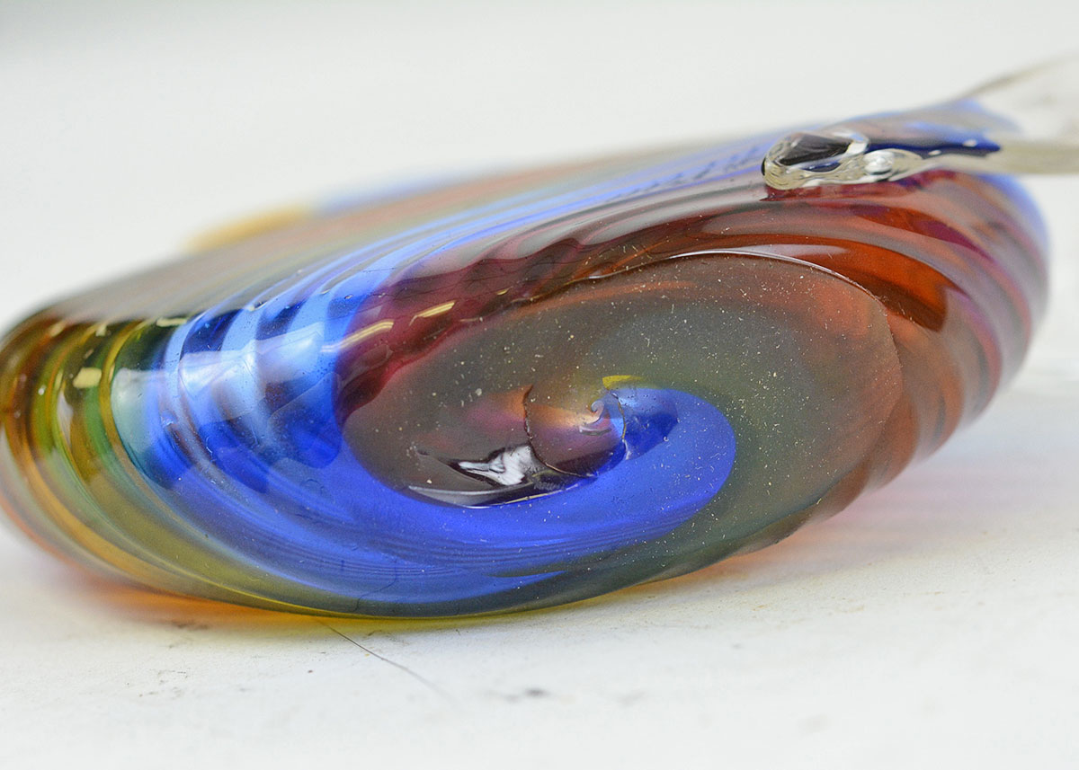 Mark Weiner Signed Rainbow Art Glass Pitcher