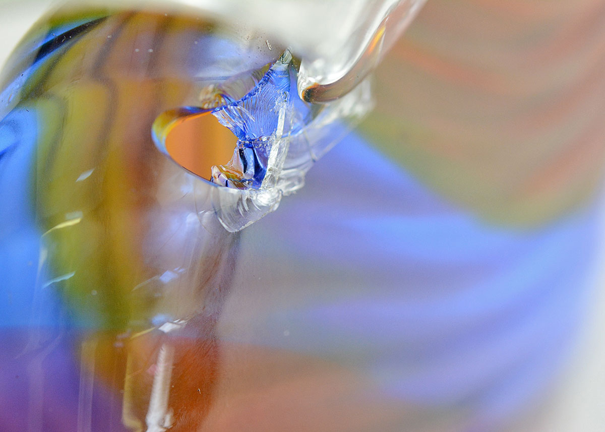 Mark Weiner Signed Rainbow Art Glass Pitcher