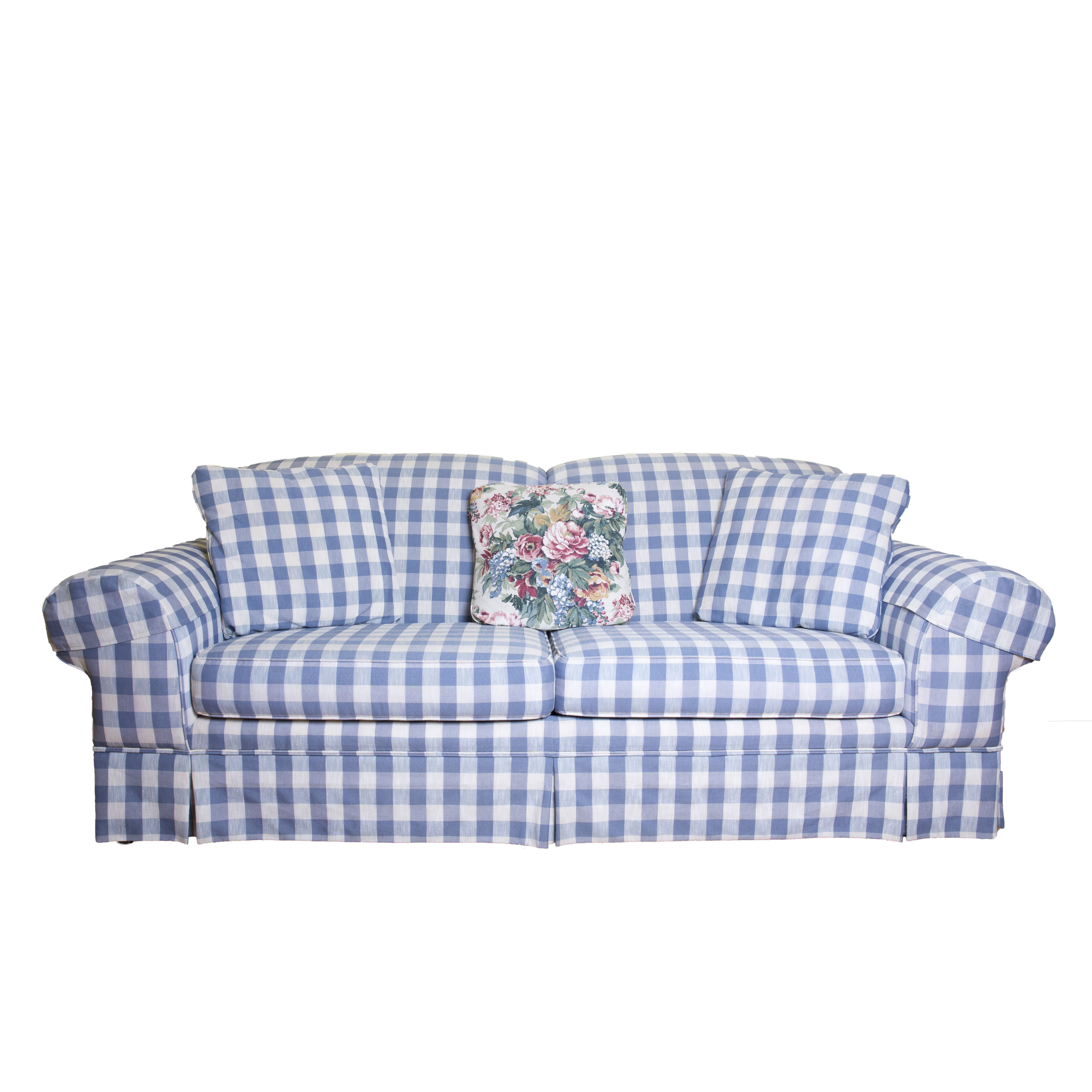 Broyhill Plaid Upholstered Sofa