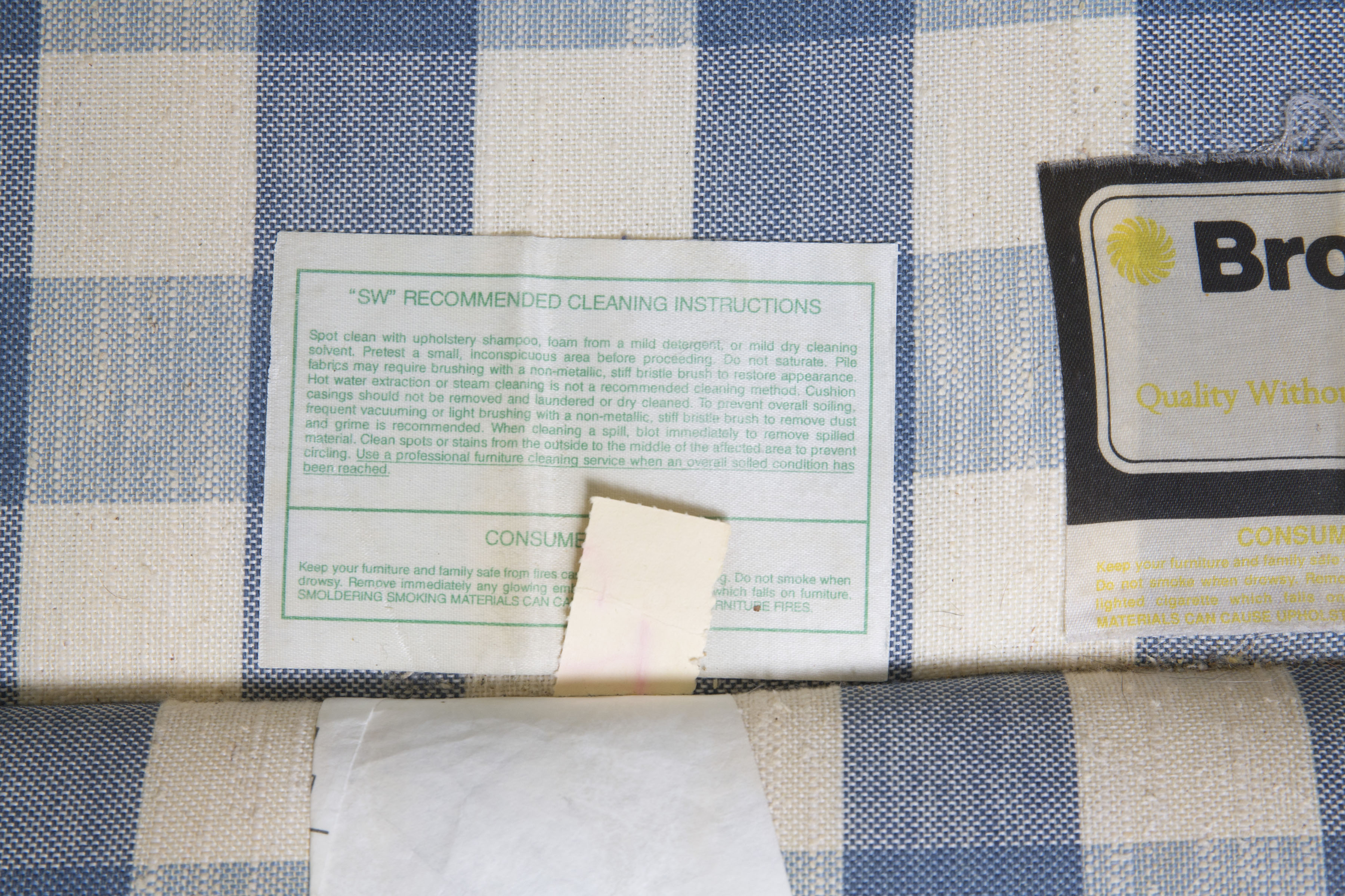 Broyhill Plaid Upholstered Sofa