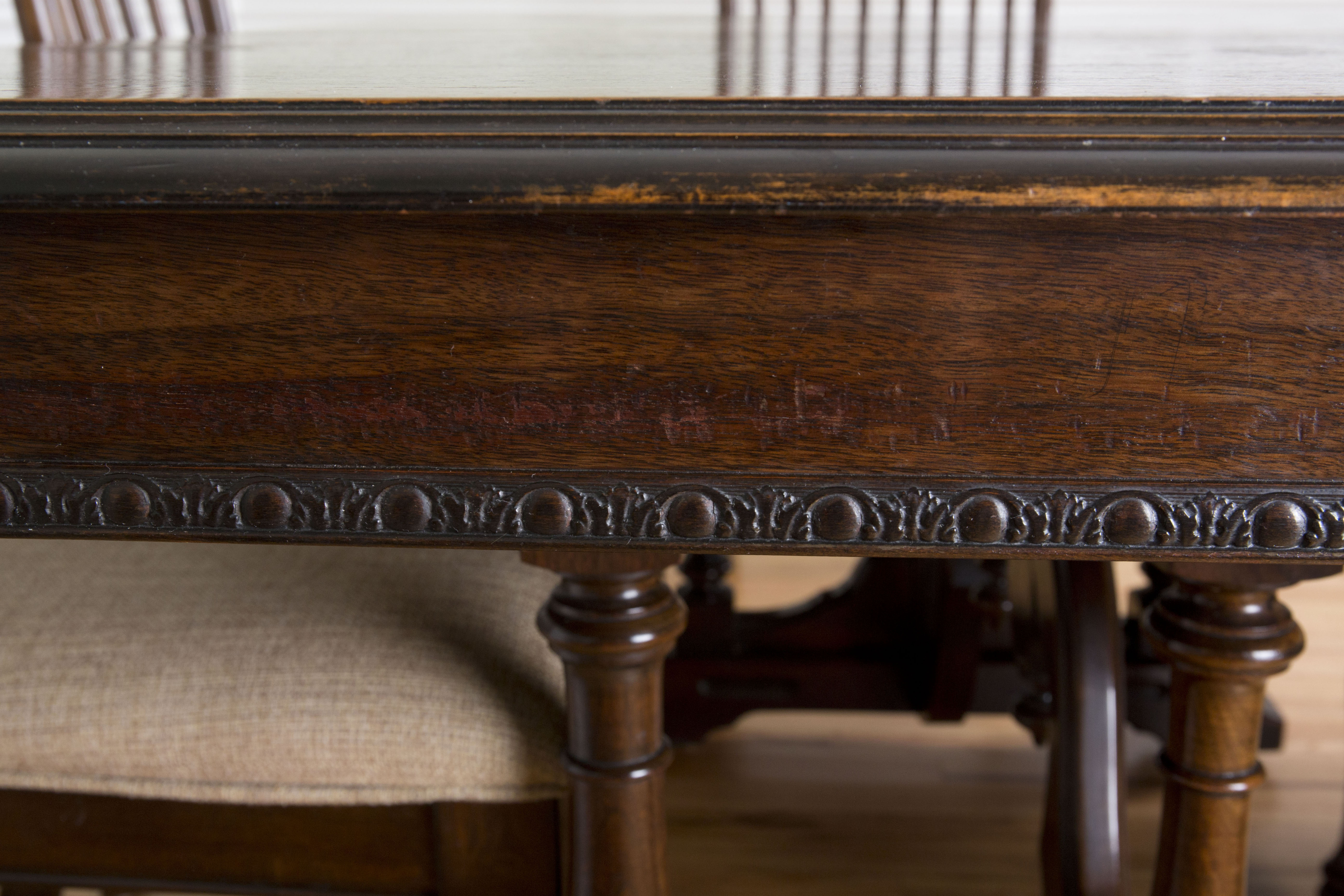 Cherry Stained Dining Table with Chairs