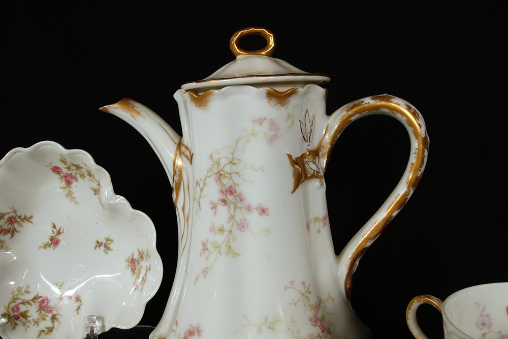 Assortment of Haviland Pink Rose Pattern China