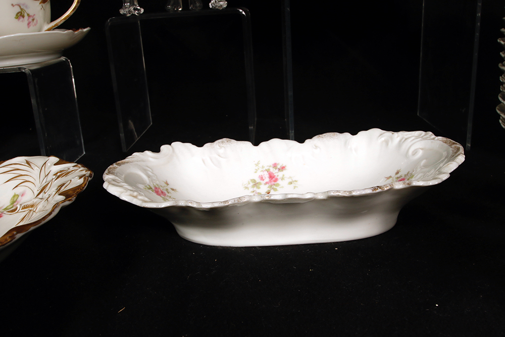 Assortment of Haviland Pink Rose Pattern China