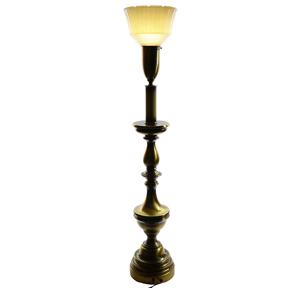 Tall Vintage Brass Buffet Lamp