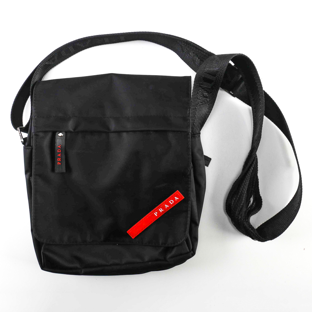 Italian Black Prada Crossbody Bag
