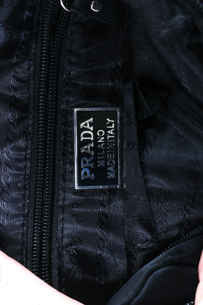 Italian Black Prada Crossbody Bag