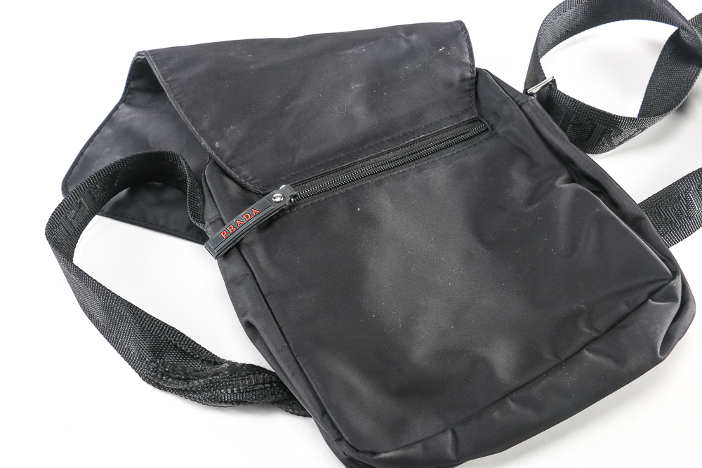 Italian Black Prada Crossbody Bag