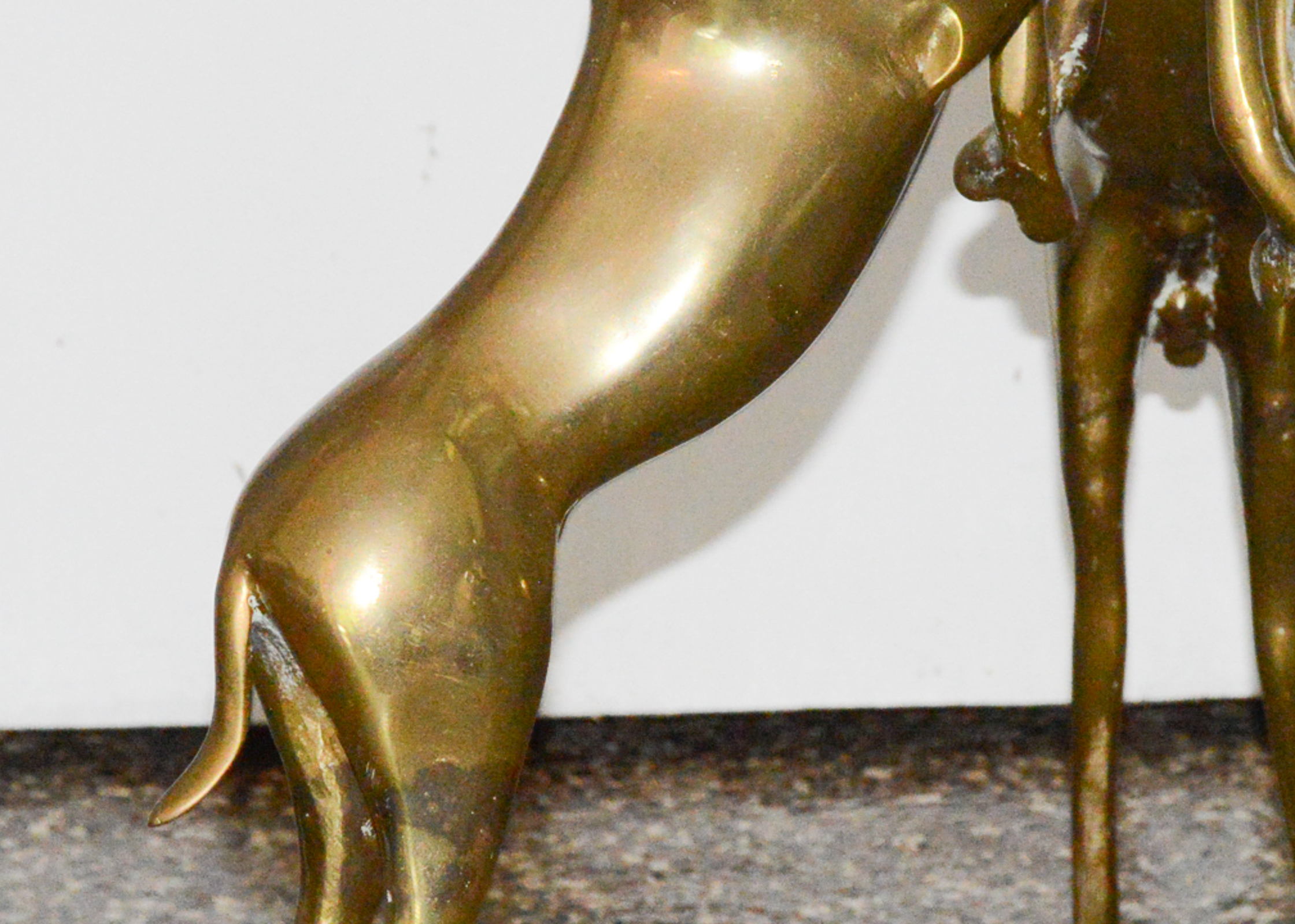 Vintage Brass Deer Accent Table