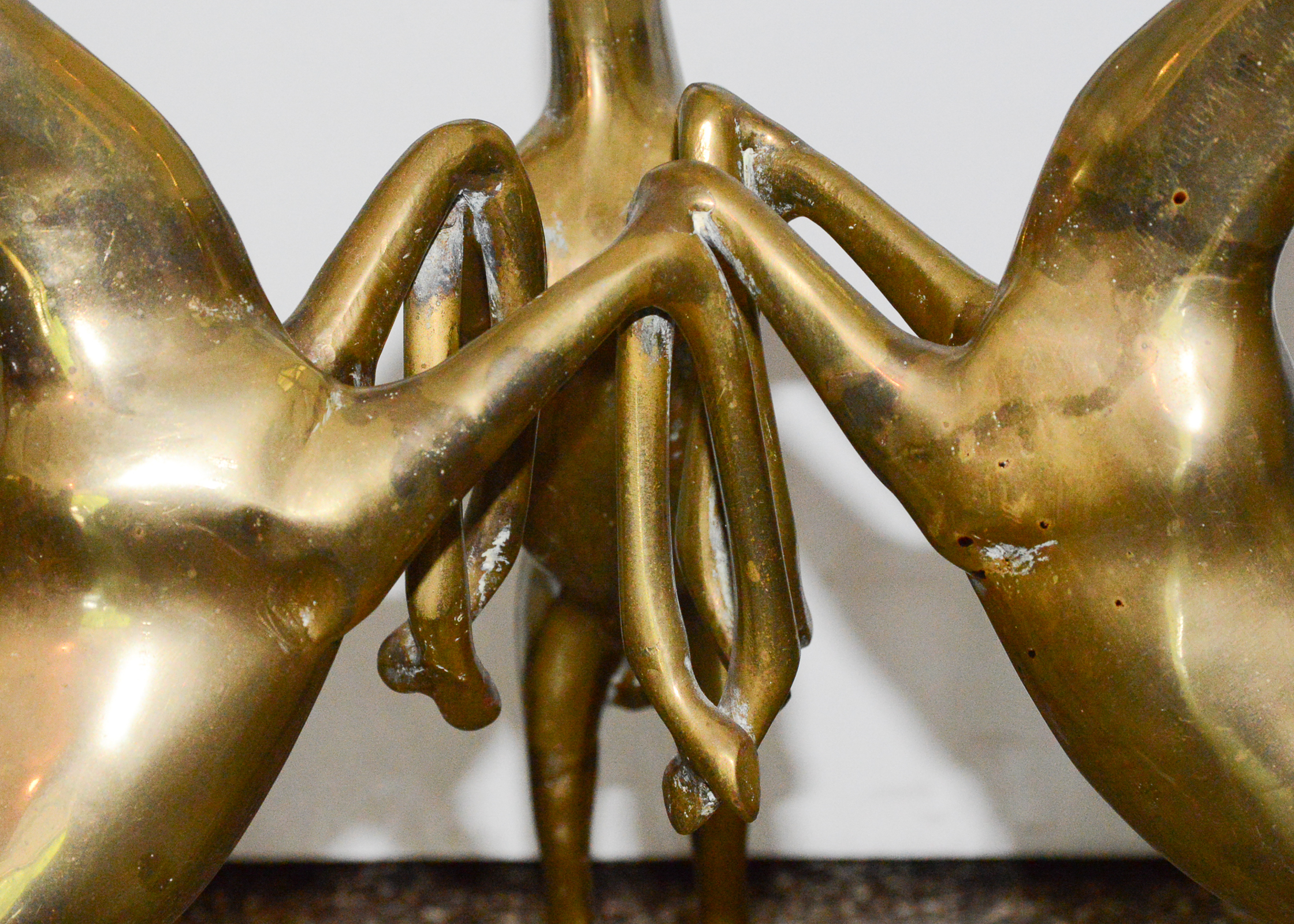 Vintage Brass Deer Accent Table