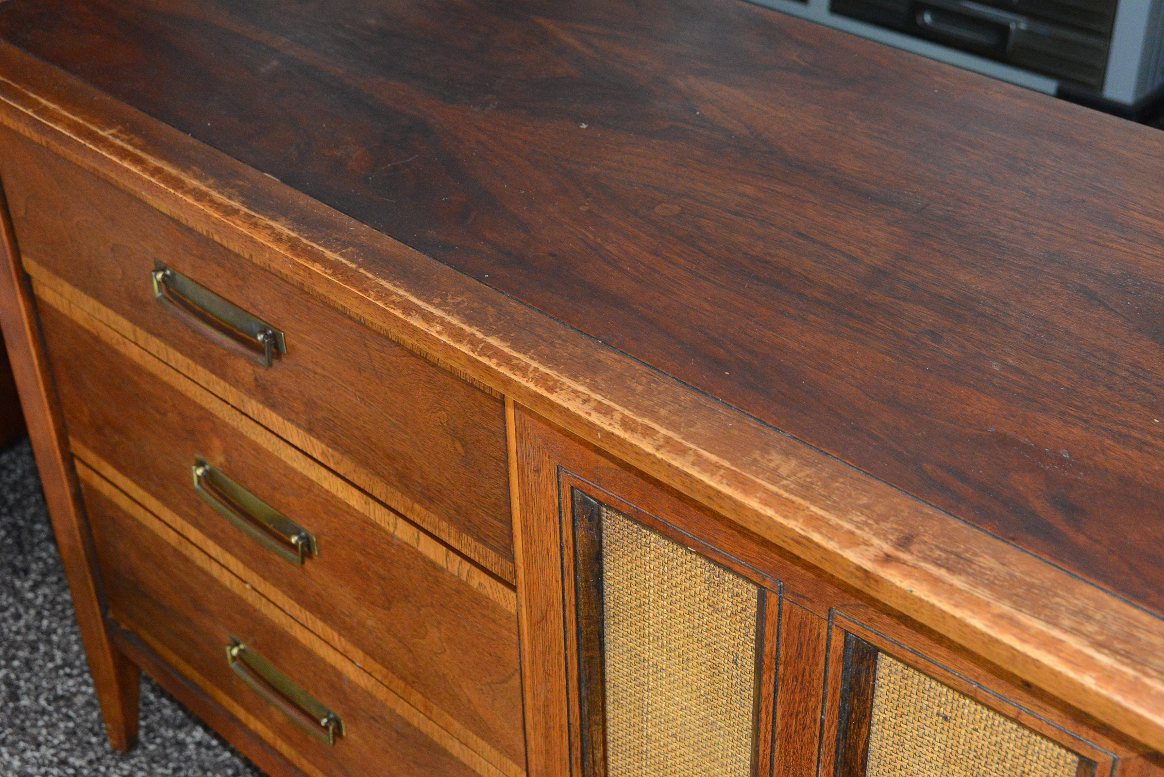 Mid Century Modern Dresser with Mirror by Stanley