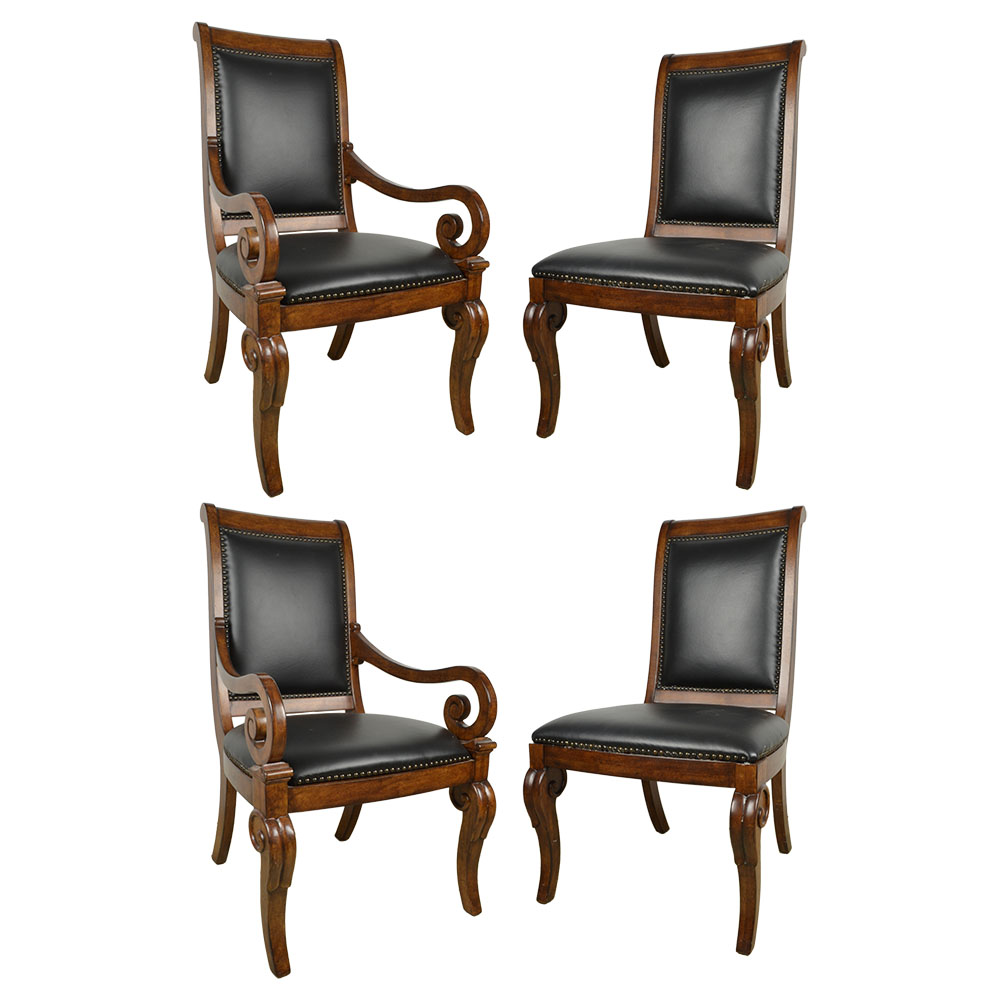 Four Leather Upholstered Dining Chairs