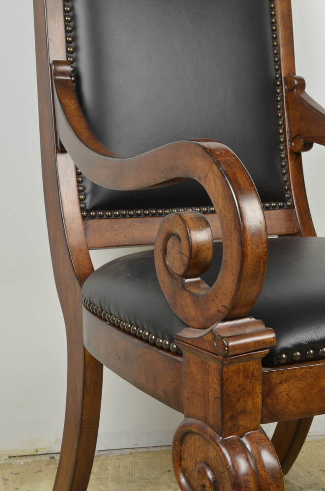 Four Leather Upholstered Dining Chairs