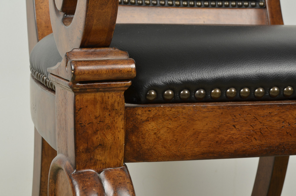 Four Leather Upholstered Dining Chairs