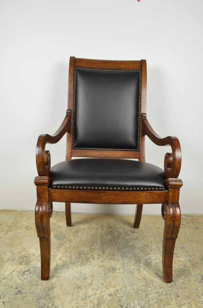 Four Leather Upholstered Dining Chairs