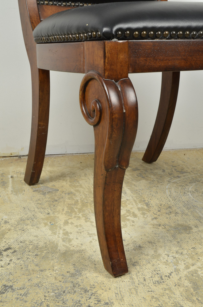 Four Leather Upholstered Dining Chairs