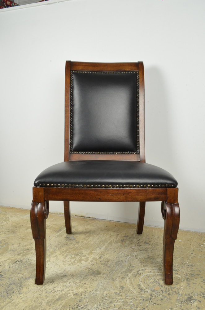 Four Leather Upholstered Dining Chairs