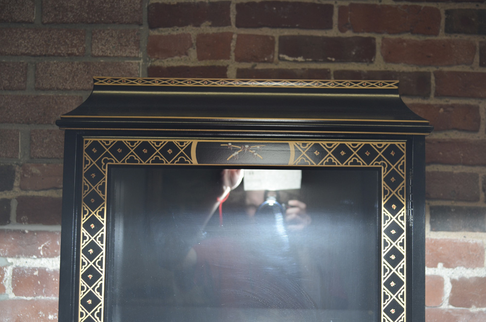 Chinoiserie Black and Gold Curio Cabinet
