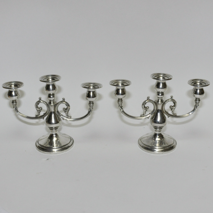 Hunt Weighted Sterling Silver Candelabra