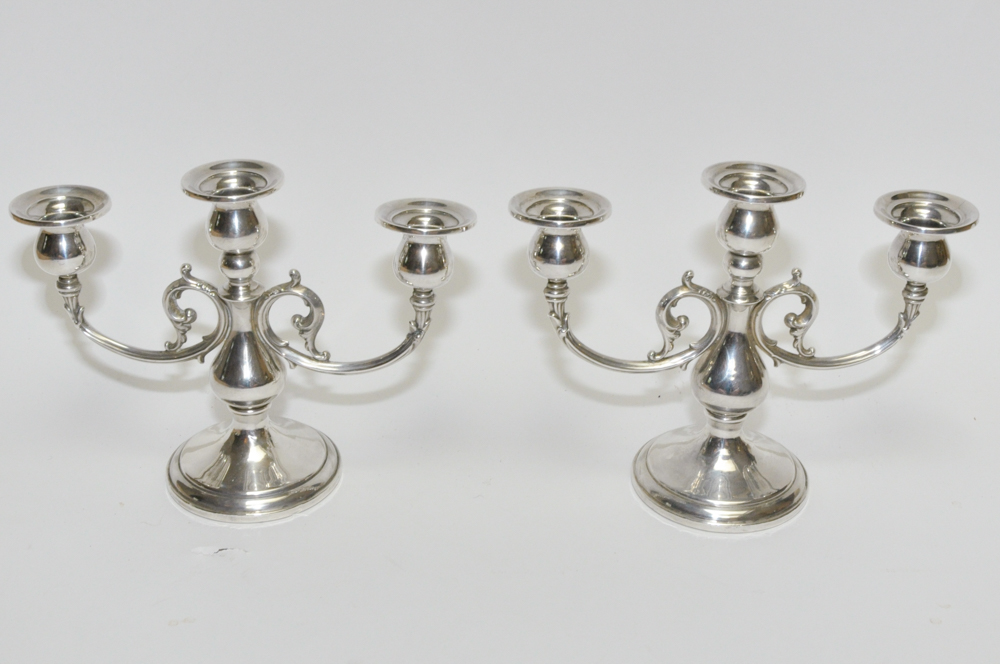 Hunt Weighted Sterling Silver Candelabra