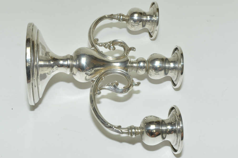 Hunt Weighted Sterling Silver Candelabra