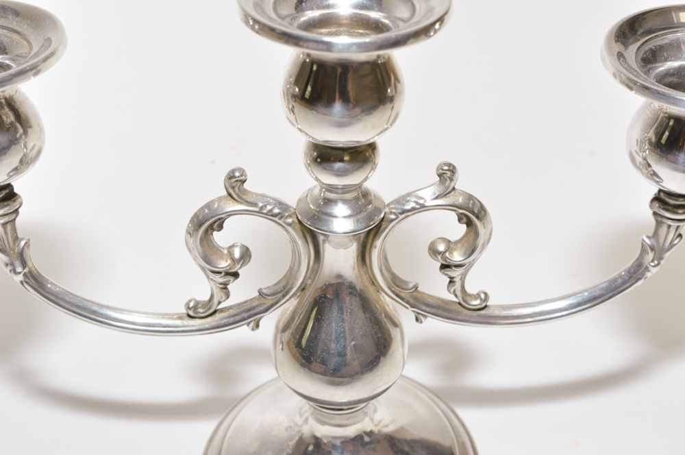 Hunt Weighted Sterling Silver Candelabra