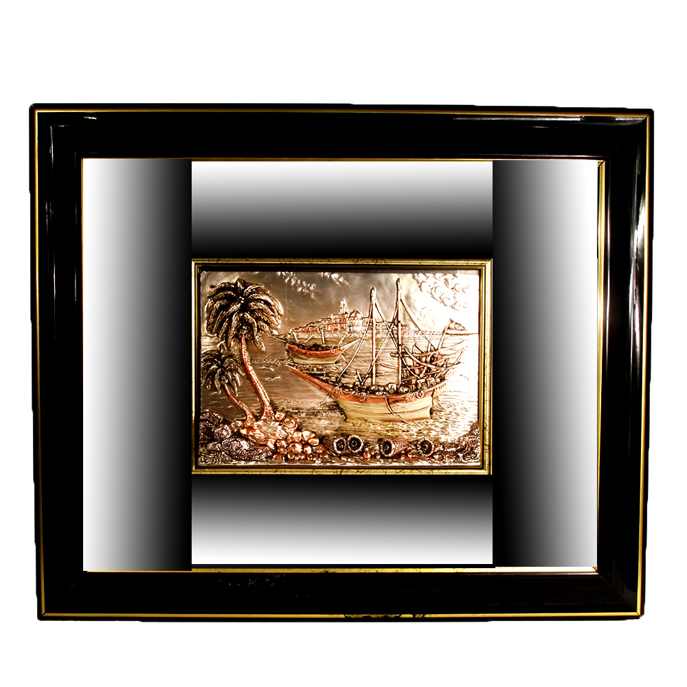 Italian Creazioni Artistiche Silver Relief on Mirror