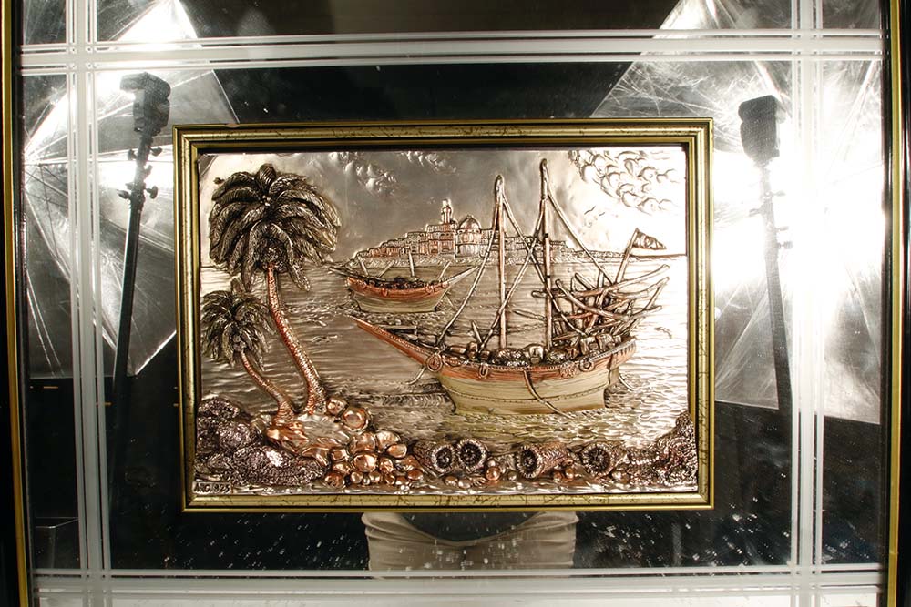 Italian Creazioni Artistiche Silver Relief on Mirror