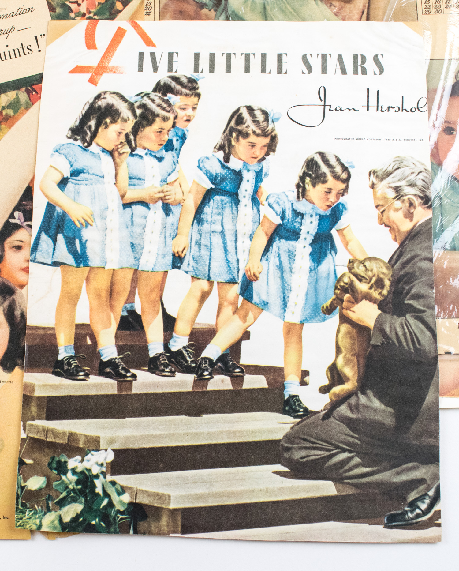 Assortment of Vintage Dionne Quintuplet Ads, Newspaper Pages and Clippings