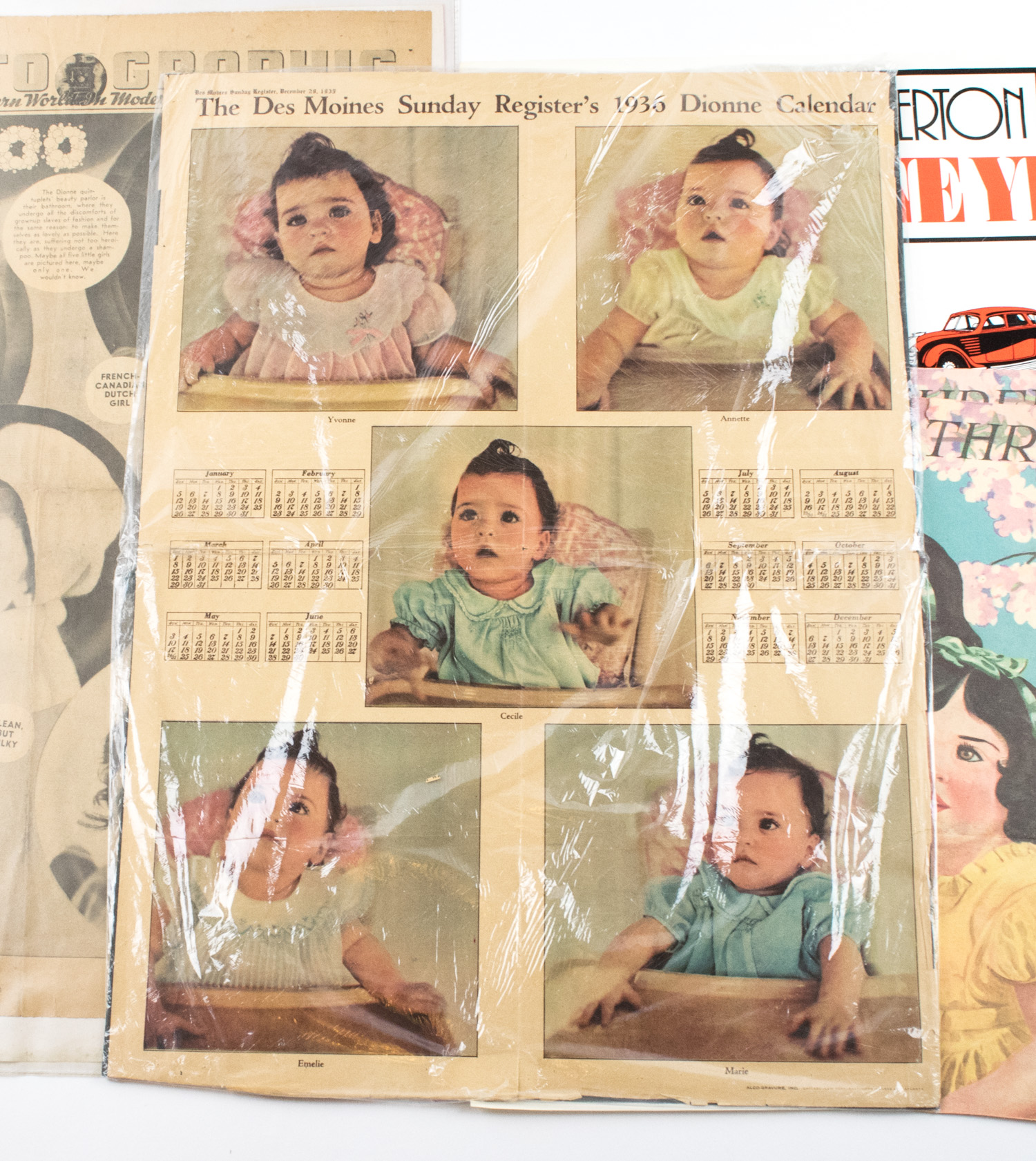 Assortment of Vintage Dionne Quintuplet Ads, Newspaper Pages and Clippings