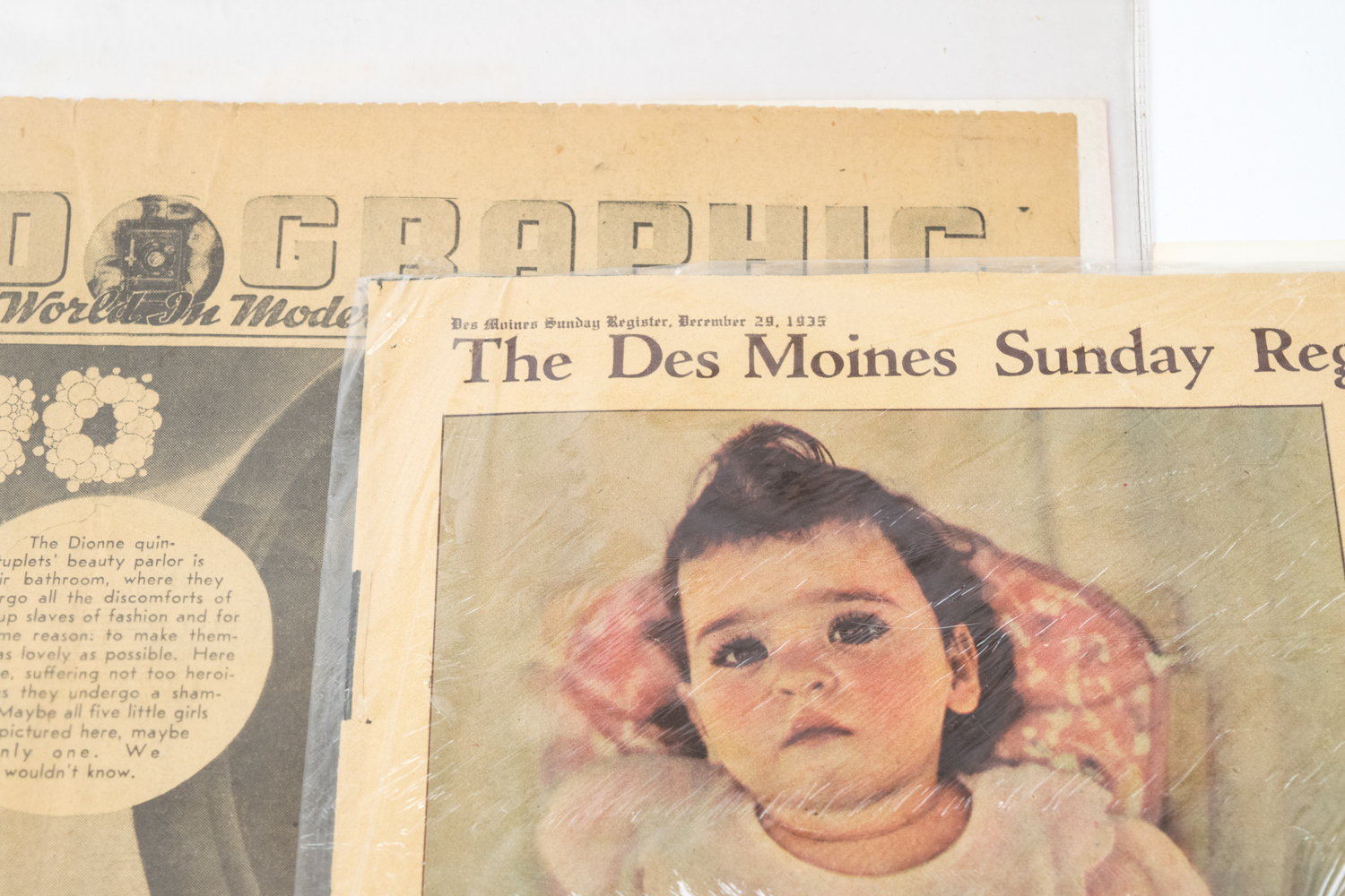 Assortment of Vintage Dionne Quintuplet Ads, Newspaper Pages and Clippings