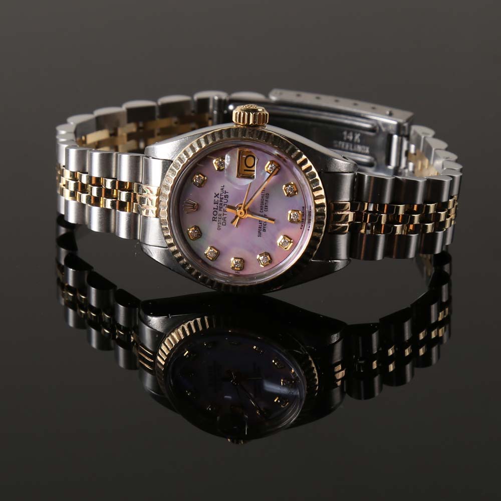 Women's Diamond and 14K Rolex Watch