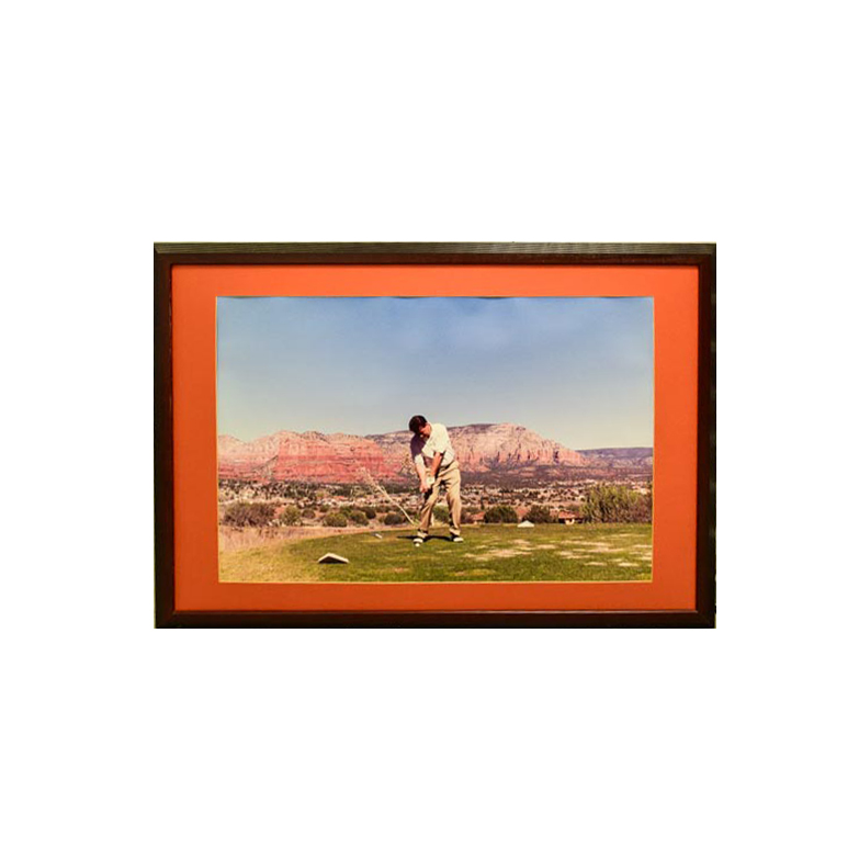 Framed Photograph of a Golfer