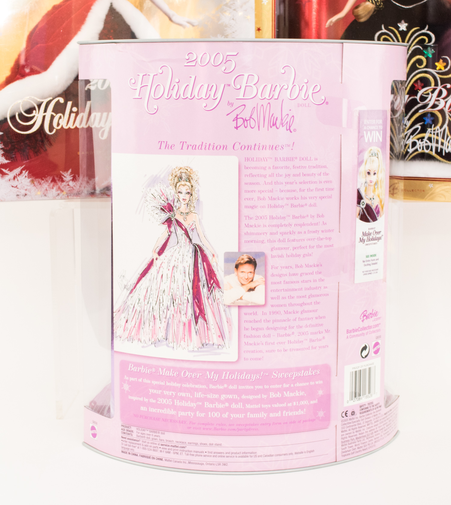 Five Collectible Holiday Barbies in Boxes