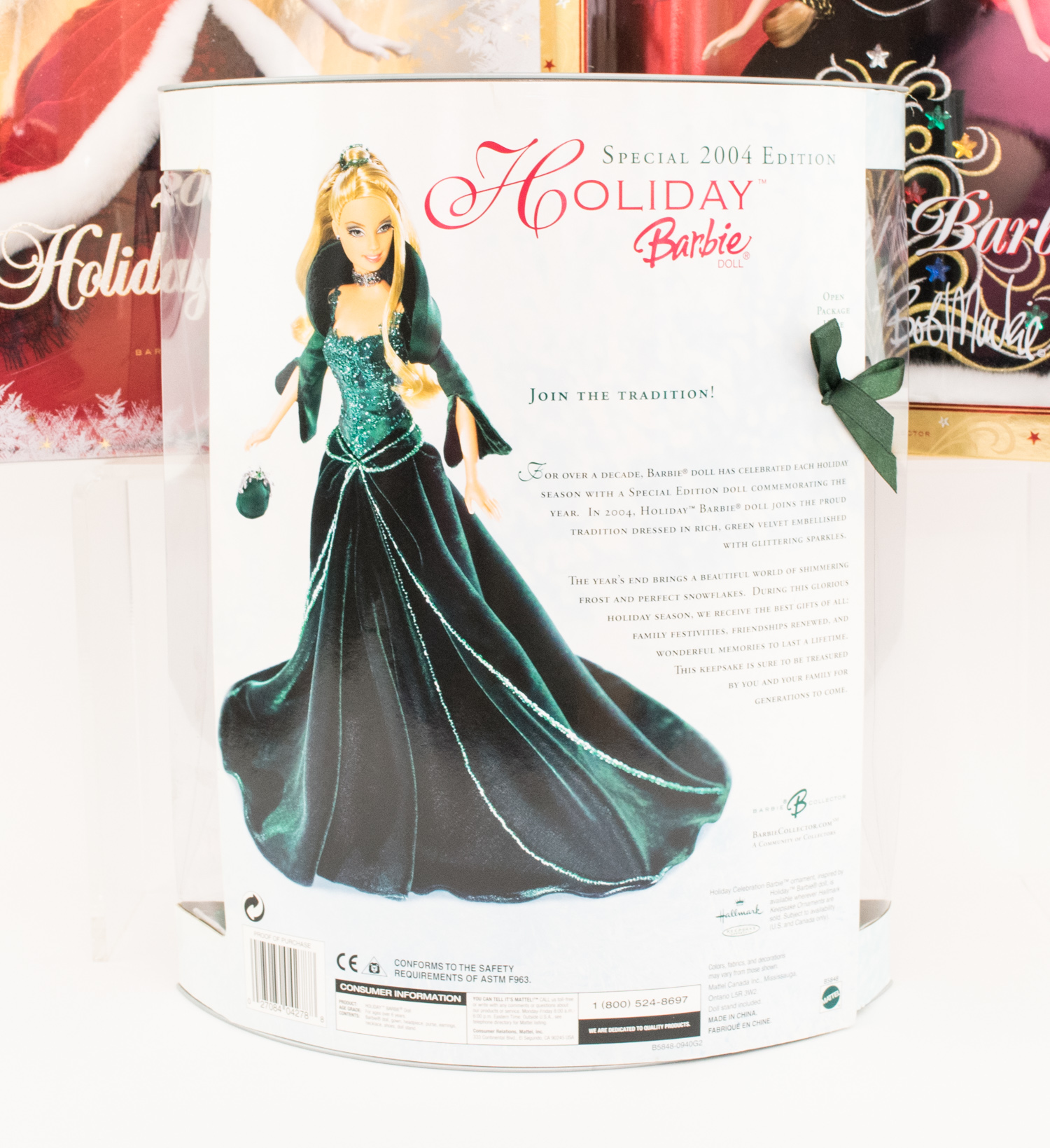 Five Collectible Holiday Barbies in Boxes