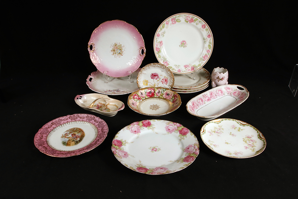 Collection of Antique and Vintage Pink China Pieces Including Thomas of Bavaria, Limoges, and Haviland