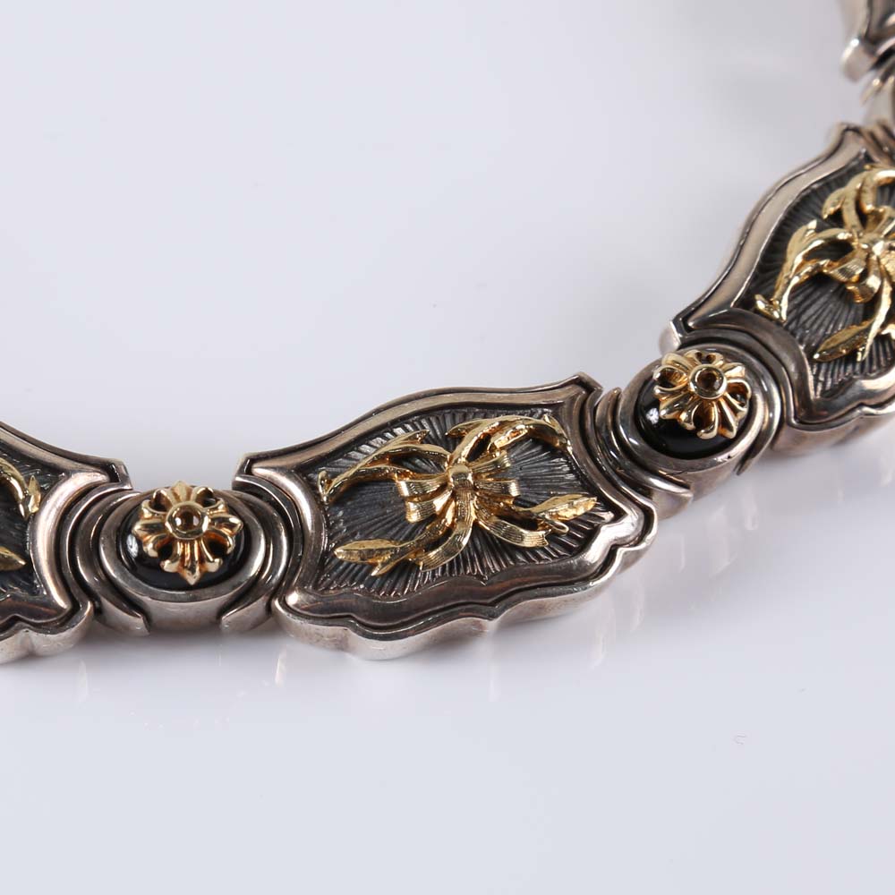 18K and Sterling Silver Necklace