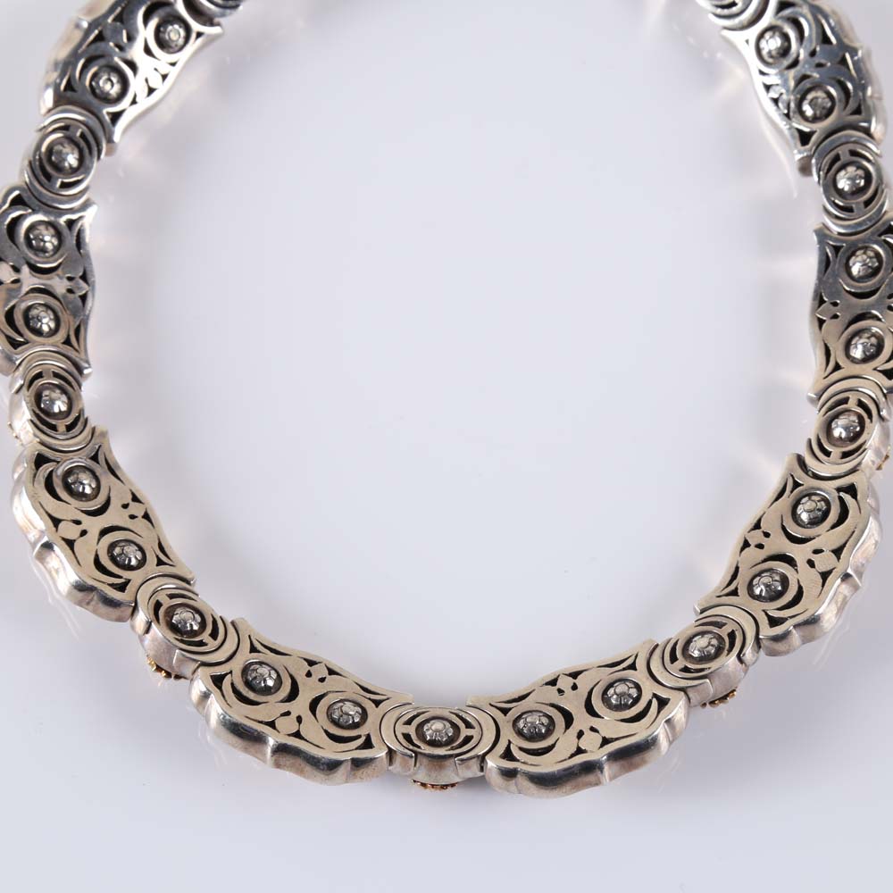 18K and Sterling Silver Necklace