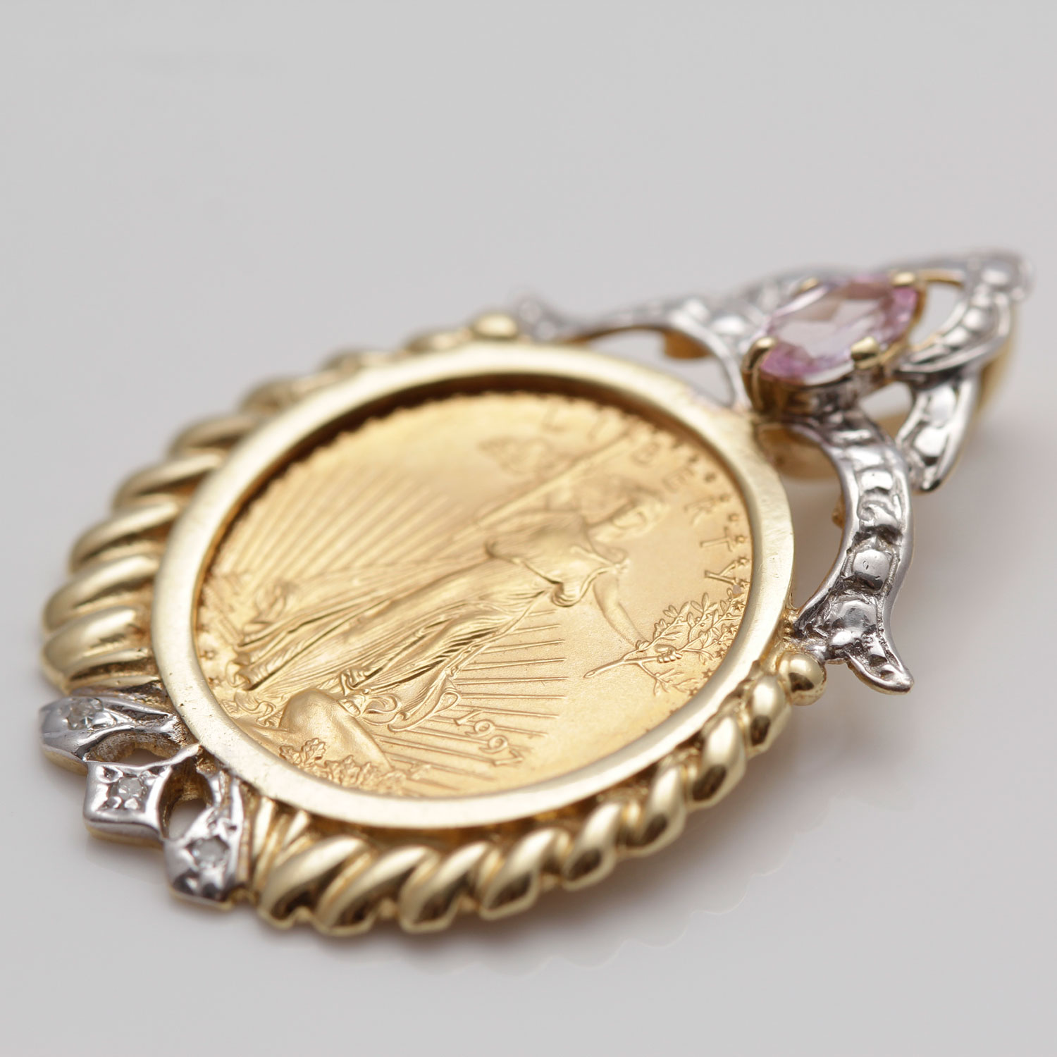 24K Gold Liberty Coin Pendant