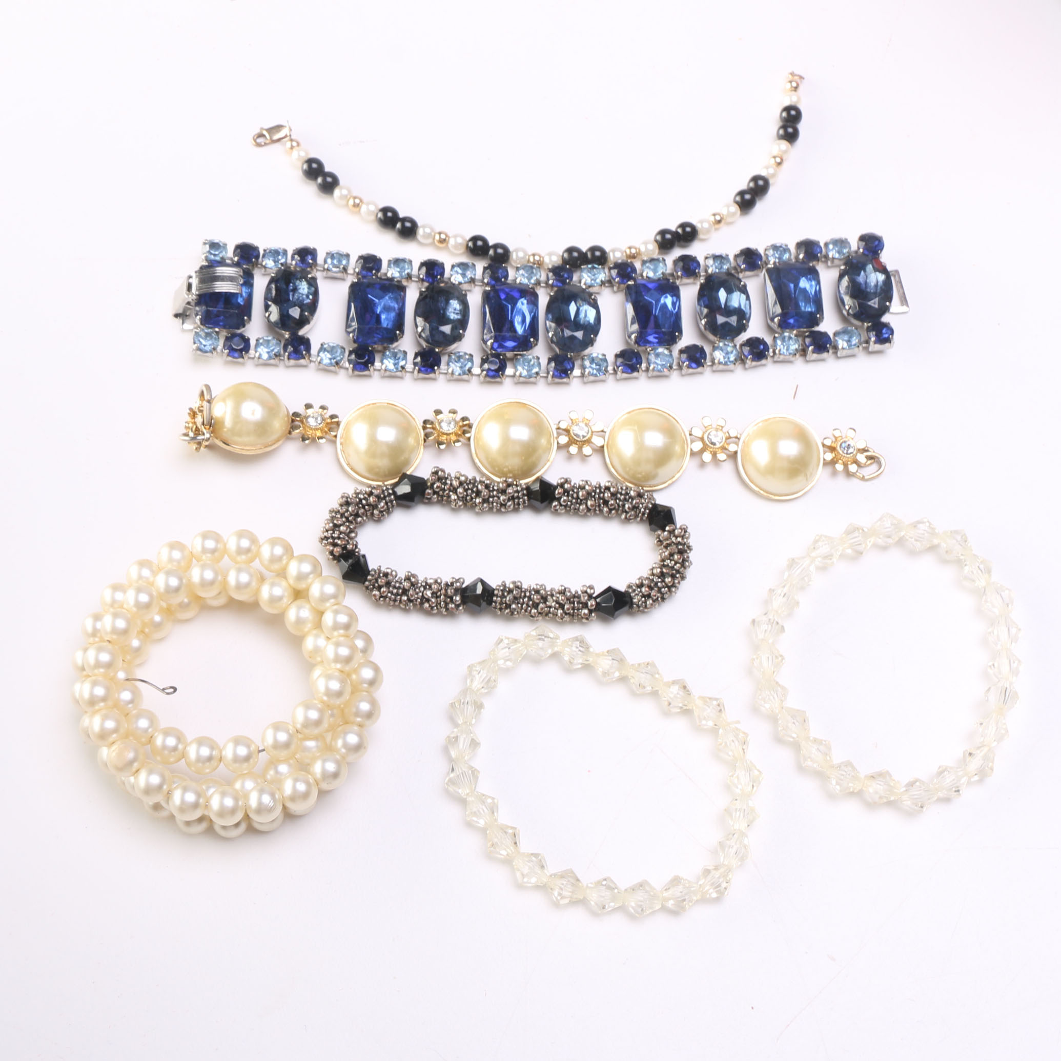 Assortment of Beaded Costume Jewelry Bracelets